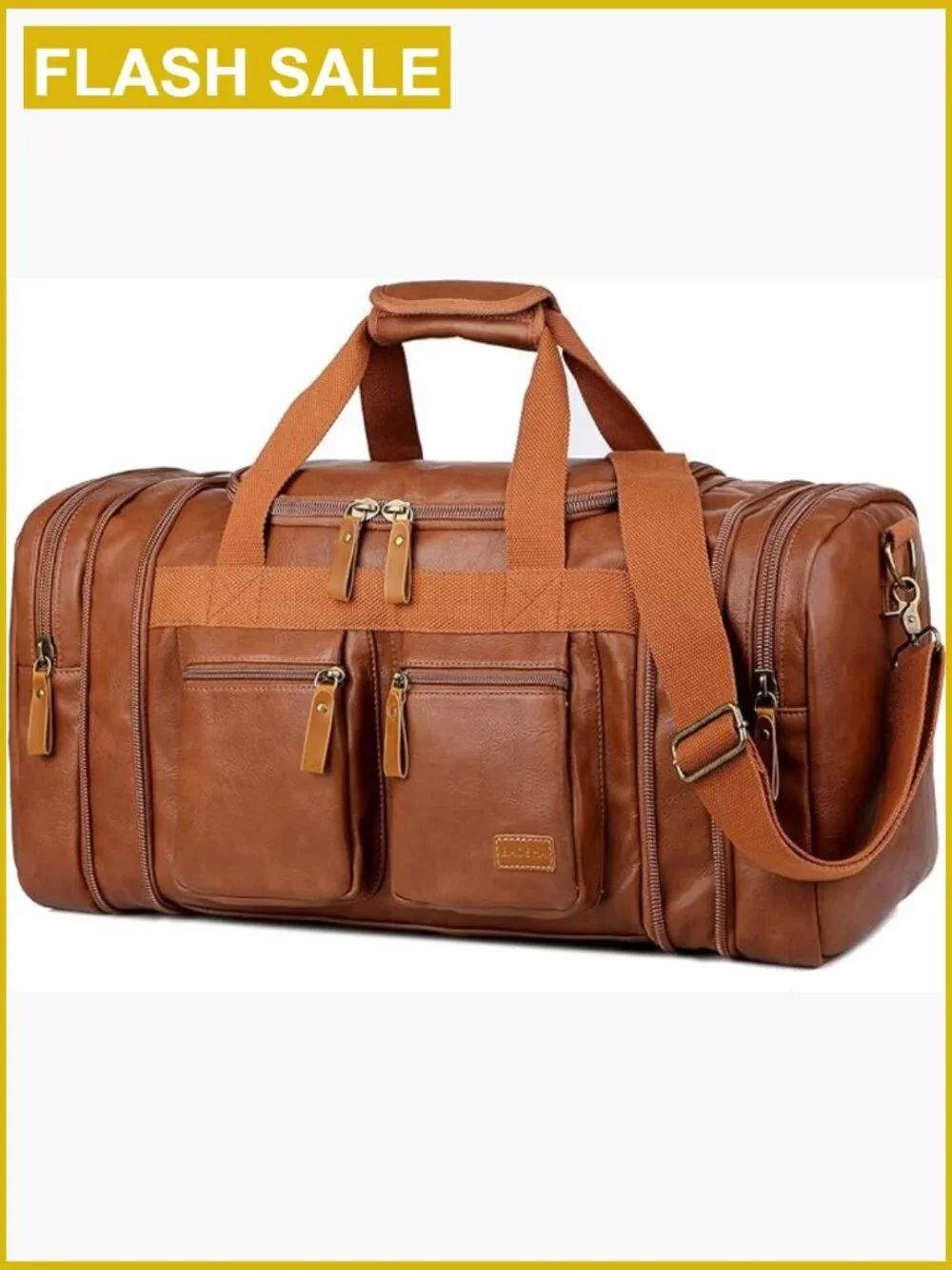 Vegan Leather Travel Duffel Weekender Carry On Overnight Bag Sports Gym